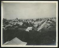 View down into city street, "95" in right corner