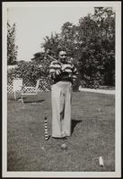 Photo of Peggy playing croquet (2 of 2)