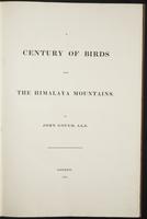 Century of birds from the Himalaya, 1:6