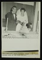 ? Levy and Barbara Berry (reception at New Hope Church) (b/w)