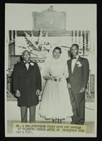 ? Stevenson and Unidentified bride wedding at St. Mary&#39;s Church, n.d. (b/w