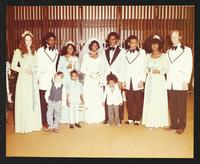 Unidentified groom and ? Goron wedding at Claver Center