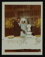 Robert Berry and Bobie[?] Moloney wedding at St. Marks Church (reception at Claver Center), 24 November 197