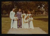 Bob Eberhordt and Unidentified bride wedding at River Side Park, 6 June 197