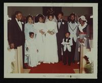 Clyde Howard and Thir-Kelle[?] Harris wedding at St. Paul Church, 6 July 197