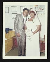 J. C. Rhodes and Unidentified bride, July 196