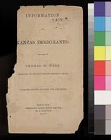 Circular, Information for Kanzas Immigrants, 1857