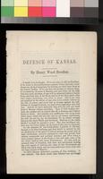 Pamphlet, Defence of Kansas