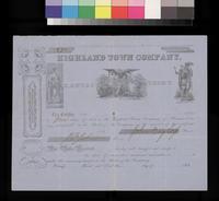Town Share Certificate, Highland Town Company