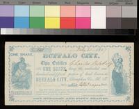 Certificate, Buffalo City, Kansas Territory, One Town Share