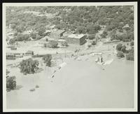Aerial view along railroad (1951 Flood)