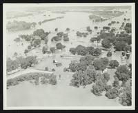 Aerial view looking northwest from intersection of US-24/40 and US-59 (1951 Flood)