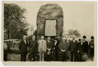 Dedication of pioneer boulder monument (75th Anniversary Historic Parade)