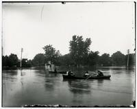People in rowboats in high water (1903 Flood)