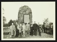 Dedication of pioneer boulder monument (75th Anniversary Historic Parade)