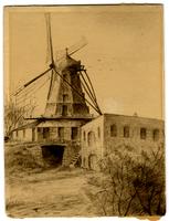 Ink drawing of windmill