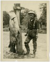 Doug Smith with 120 pound catfish caught in the Kaw River between Lawrence and Eudora