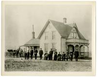 Unidentified Early Gothic Revival House, and Family
