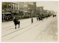 American scout on pony and travois