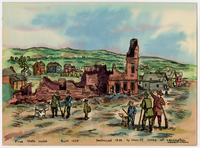 Sack of Lawrence - ruins of Free State Hotel [watercolor by Orlando E. Wilson]