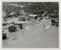 Aerial view along railroad