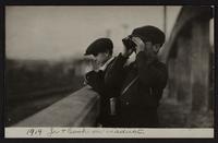 Views at railroad bridge and water treating plant; Junior and Cooky; views of new cement viaduct arch