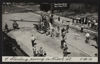 Starting paving on Front Street