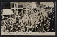 Labor Day Parade; high water in shop yards; depot and viaduct; first airplane flight in Bourke's pasture