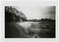Kansas River Dam and Bridge in High Water, Looking South at Union Pacific