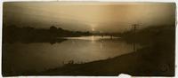Kansas River and Bridge at Sunset