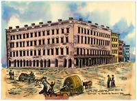 The First Eldridge House Built By Colonel S. W. Eldridge, 1857. Destroyed By Quantrill's Raiders, 1863.