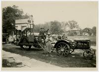 Green Brothers Wheat Cradle of the '60s and modern combine (75th Anniversary Historic Parade)