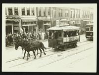 Horse-drawn streetcar (Lawrence Transportation Company) (75th Anniversary Historic Parade)