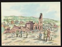 Sack of Lawrence - ruins of Free State Hotel [watercolor by Orlando E. Wilson]
