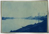 Kansas River and Santa Fe Railroad Tracks, Looking Northeast at Bridge