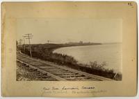 Kansas River Looking Northwest, Railroad Tracks in Foreground