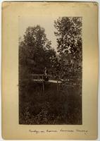 Woman on Bridge Over Ravine in Lawrence