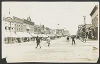 Massachusetts St. Looking North, Shows Crimson and Blue Decorations For 1911 Commencement