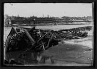 Collapsed railroad bridge