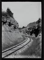 Union Pacific and Santa Fe track cut at fort