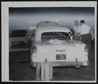 Wilma Allen&#39;s car - being examined by KC&#39;s Herman Davis (left) and Detective Albert Morton.
