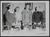 Woodrow Wilson Luncheon Club - Democratic Ladies - (L to R) Mrs. T. T. Riordan; Mrs. George Docking; Mrs. G. Mennen Williams; Mrs. Harry Woodring.