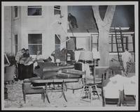 Fires - Homer Altenbernd Home - Fire Chief John Miller (white coat) and Aux. Chief Art McKittrick in building.