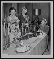 Lawrence Education Women - Christmas Coffee - (L to R) Mrs. Karl D. Edwards; Mrs. Austin Turney; Mrs. F. P. Obrien.