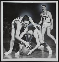 LHS Basketball - v. Shawnee Mission (L to R) Gordon Abernathy; Tim Bryan; Jim Ragan.