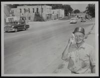 Scene on North Second and A. T. Rhodes; and same scene on July 13th 1951 during flood.