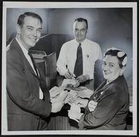 Heart Sunday - collection of funds (L to R) Robert Ellsworth; Harold L. Dotson; Mrs. Les Morgan.