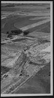 Kansas Turnpike grading and drainage work NE of Lawrence as seen from air.
