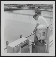 Lawrence Water Plant - Settling basin machinery - Bob Forman, resident engineer.