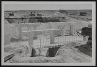 Kansas Turnpike - Construction of archways to carry turnpike over secondary roads west of Lawrence.